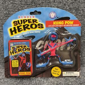 Kung Pow Super Hero Bender with Wings Tin Comic Book Hog Wild Toys Magnetic HTF